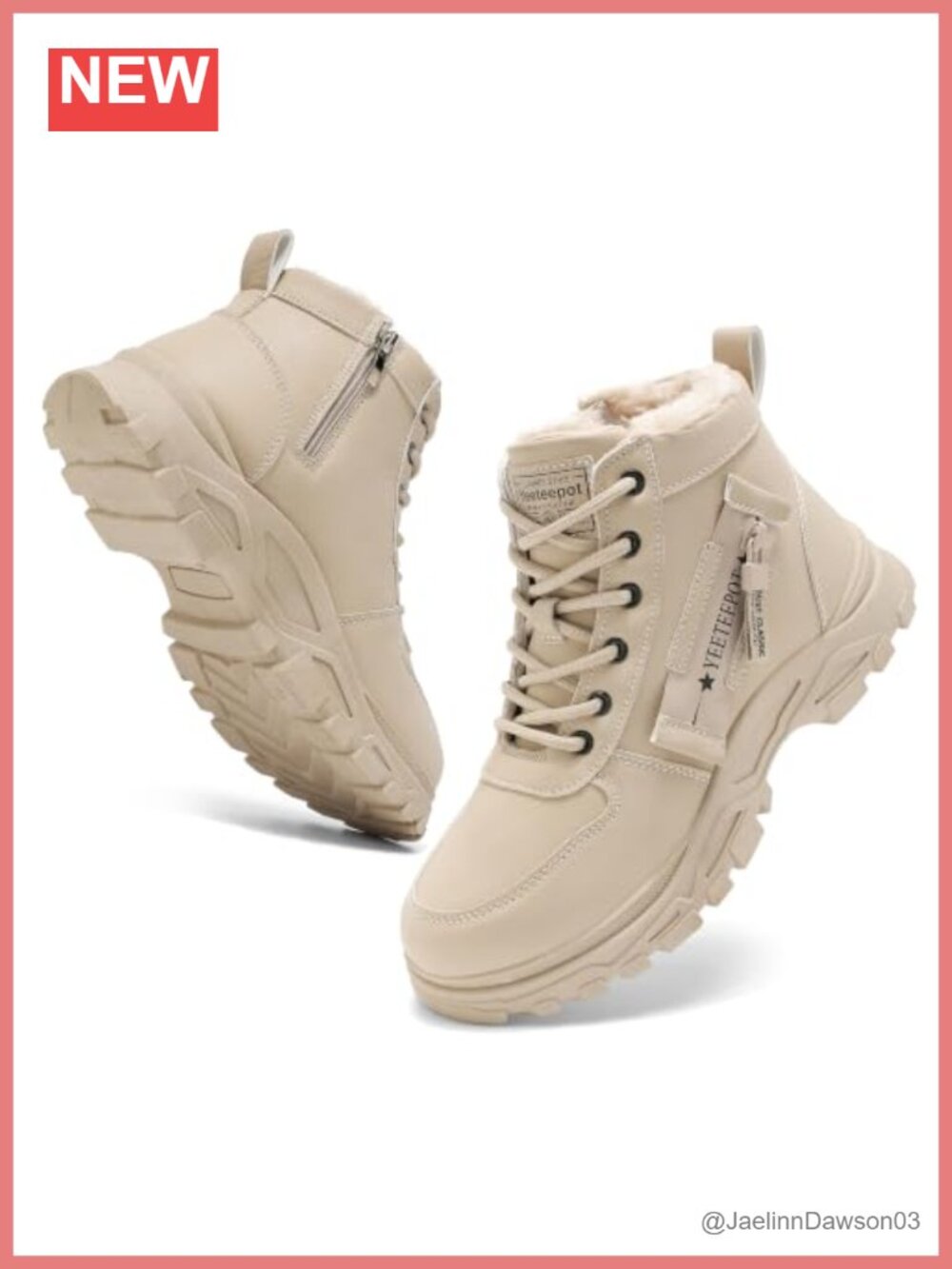Womens Faux Leather Snow Boots Lace Up Ankle Booties Faux Fur Lined